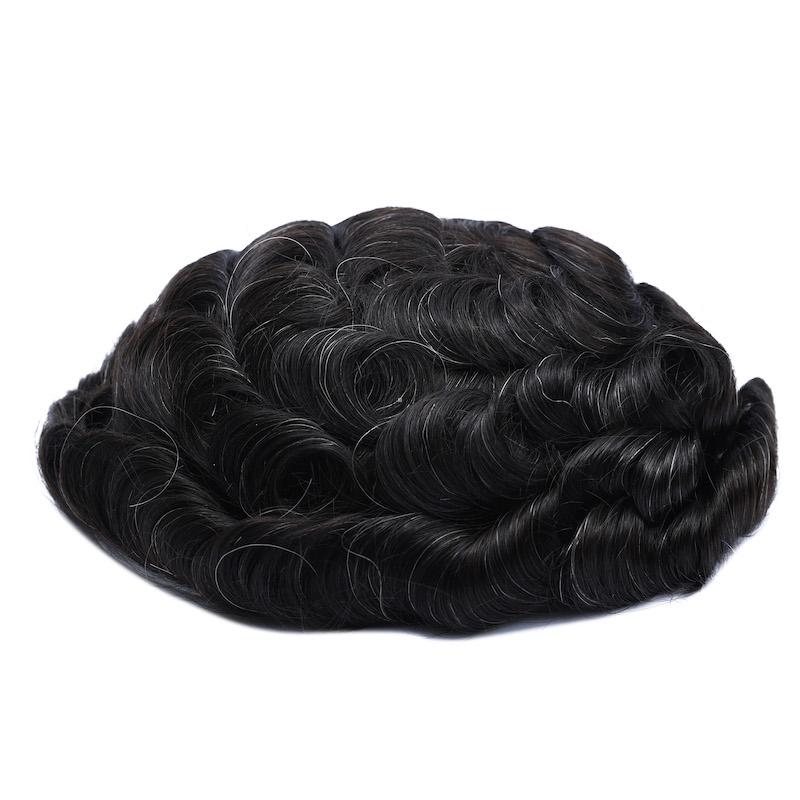 Fine welded mono with skin sides men hair pieces